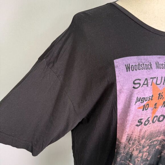Woodstock Music and Art Fair 1969 T-Shirt, Women's Sz 3XL, Black Short Sleeves - Picture 7 of 9